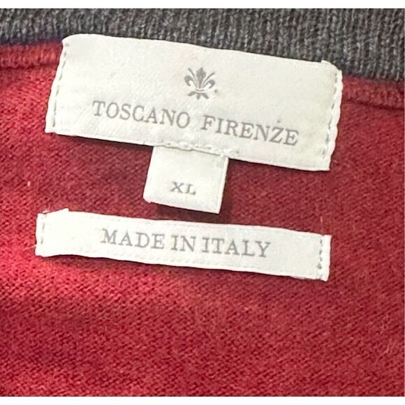 Men's Toscano Firenze Pure Merino Wool V Neck Sweater Size Extra Large - Picture 5 of 7